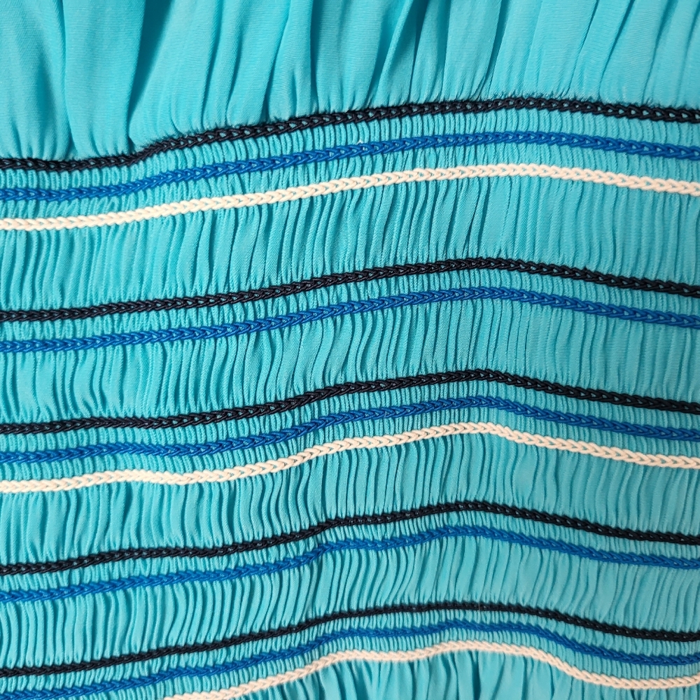 Ramy Brook Dany VNeck Sleeveless Embroidered Mini Dress Smocked Drop Waist Large - Picture 6 of 11